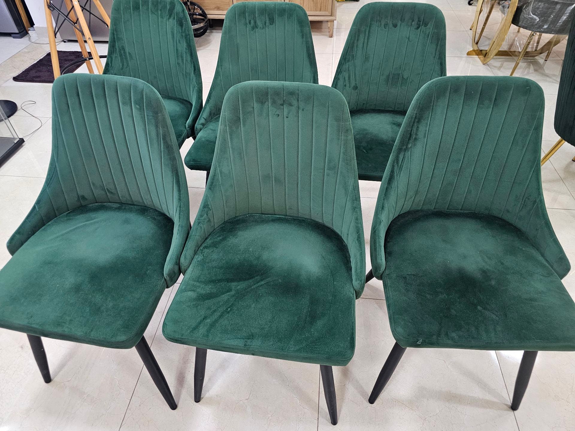 Velvet dining chairs for sale - Image 4