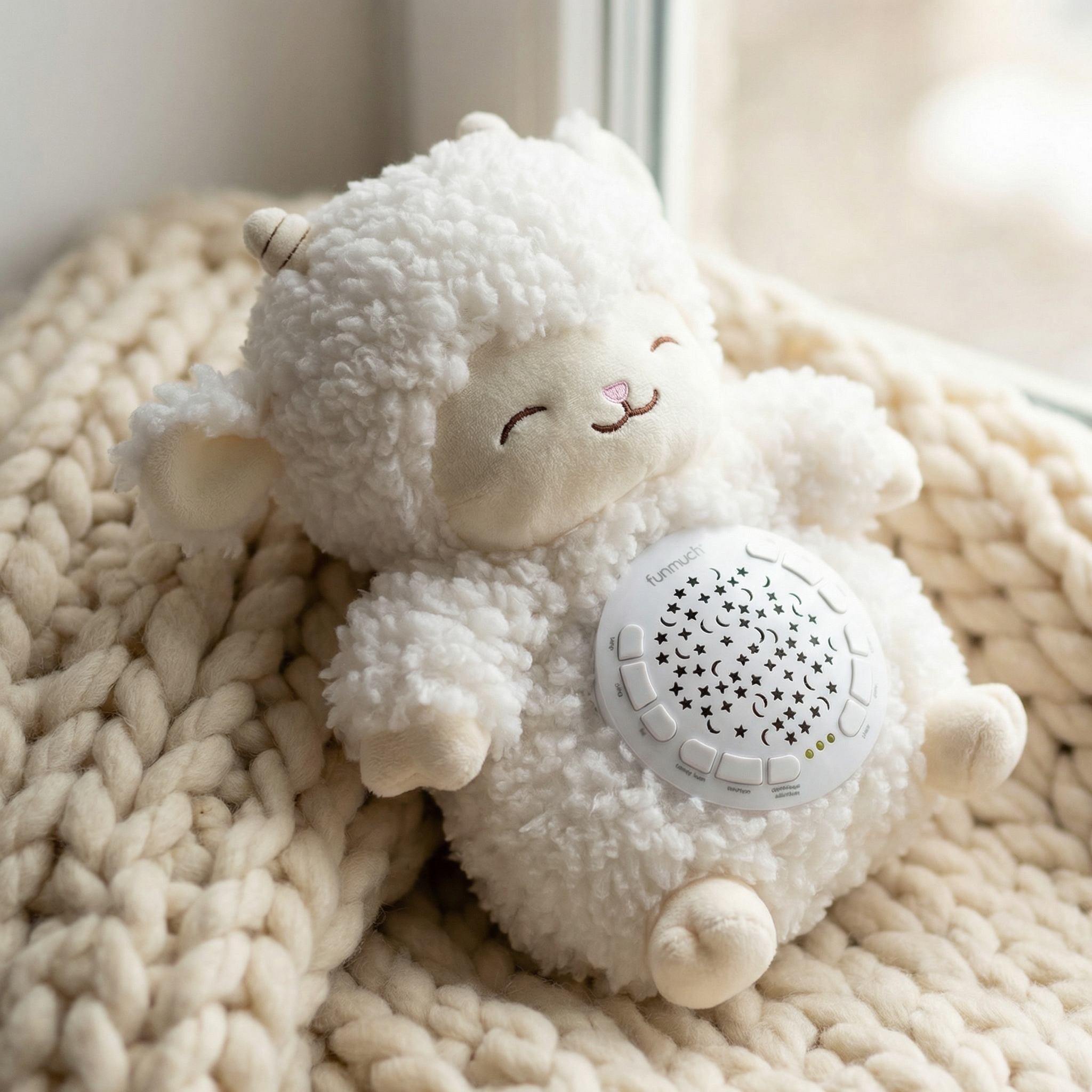Baby Plush Night Light Projector – Lamb Calming Toy - Image 5