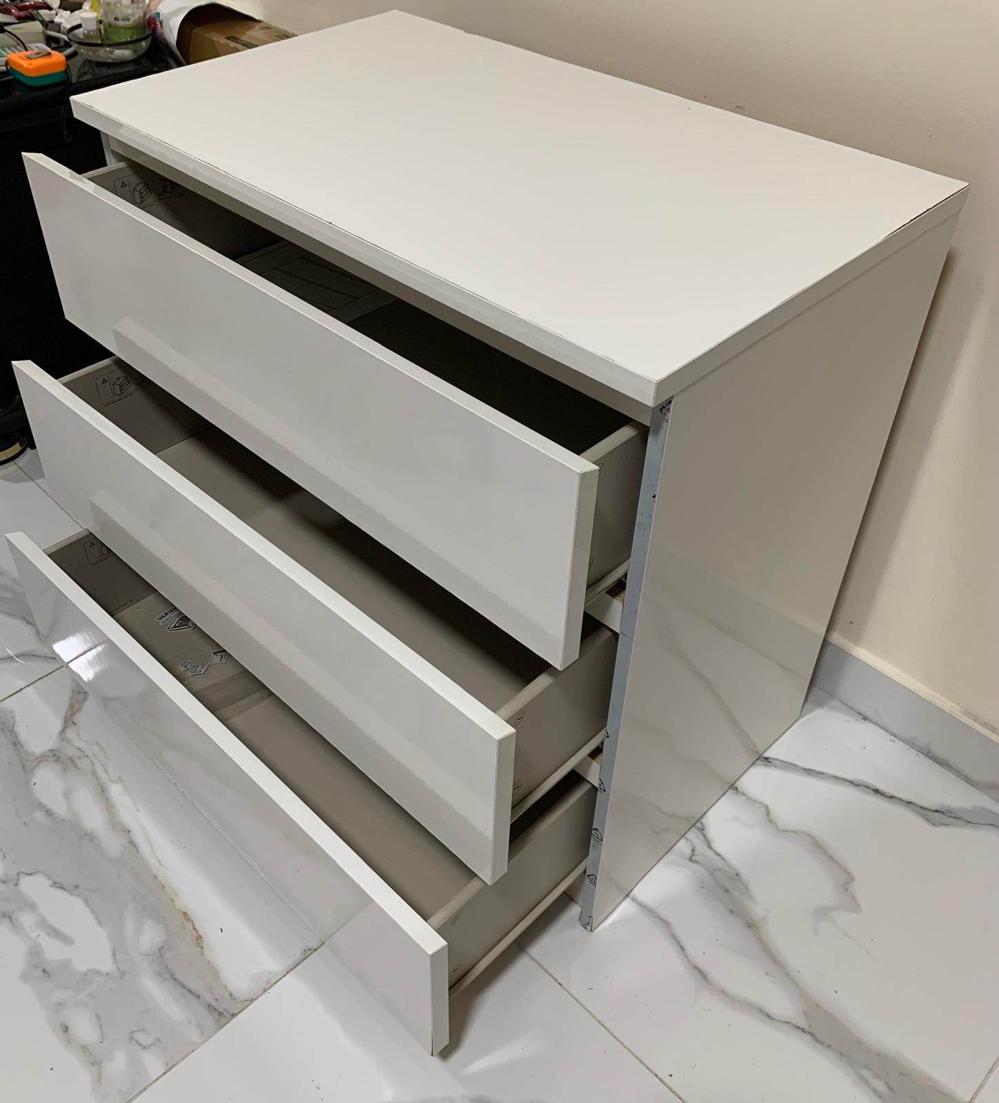 Modern White 3-Drawer Storage Cabinet - Image 3