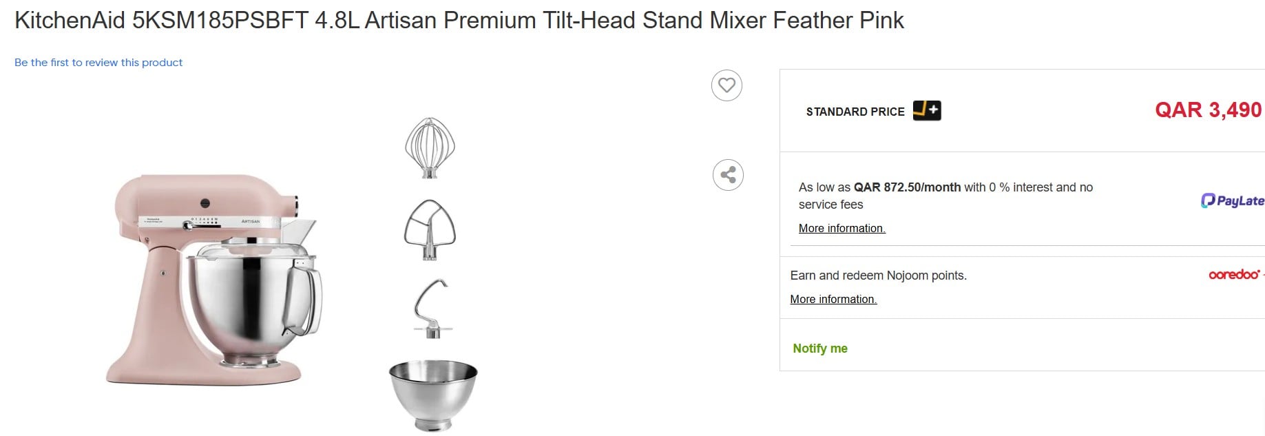 WEEKEND DEAL: KitchenAid Artisan 4.8L Mixer – Rare Feather Pink - Image 2