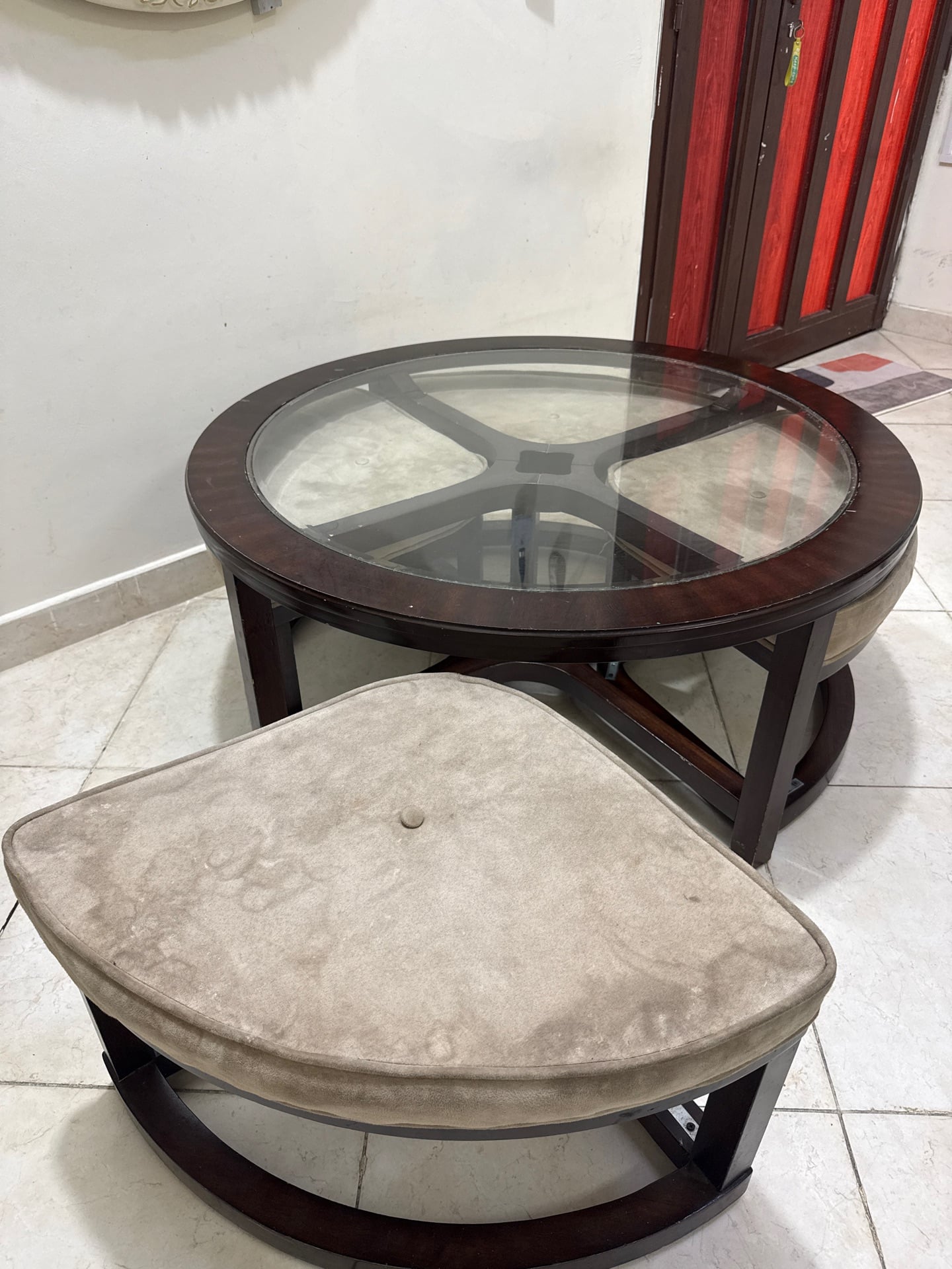 🔥Coffee Table Set with 4 Cushioned Stools / Dining table🔥 - Image 2