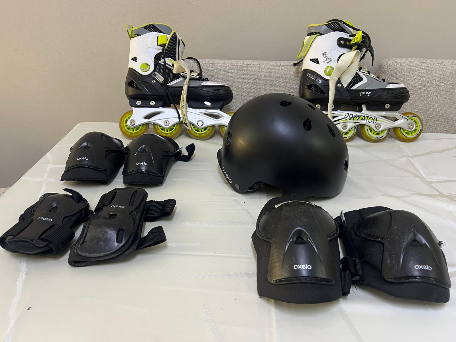 Roller Skating shoes, Helmet and Accessories (Oxelo Brand) - Image 1