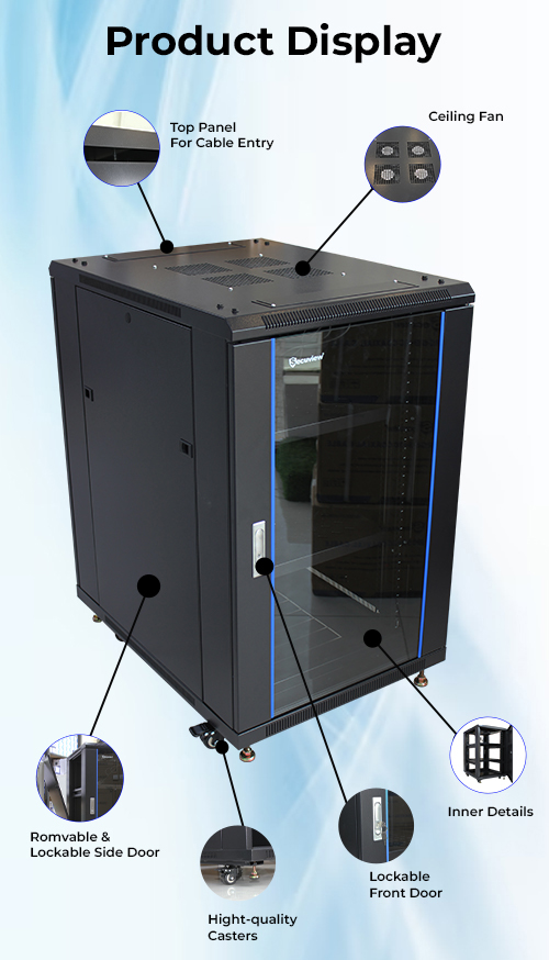 Secuview 19-Inch International Standard 22U Network Rack - Image 8