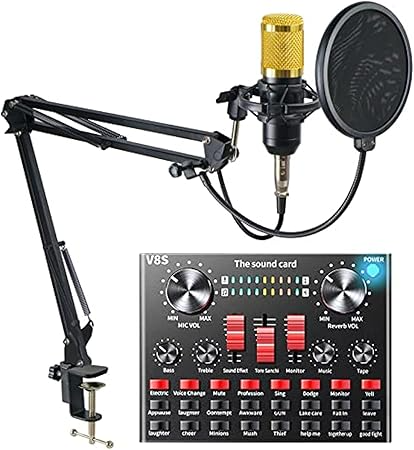 Singing Live Sound Card + Professional Condenser Microphone V8S - Image 2