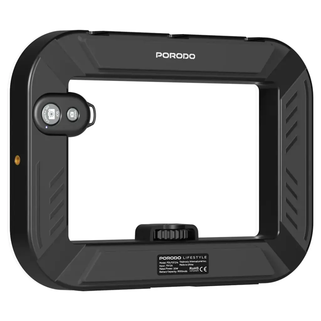 Porodo Lifestyle Handheld Ring Grip Camera & phone vlogging light - Image 3