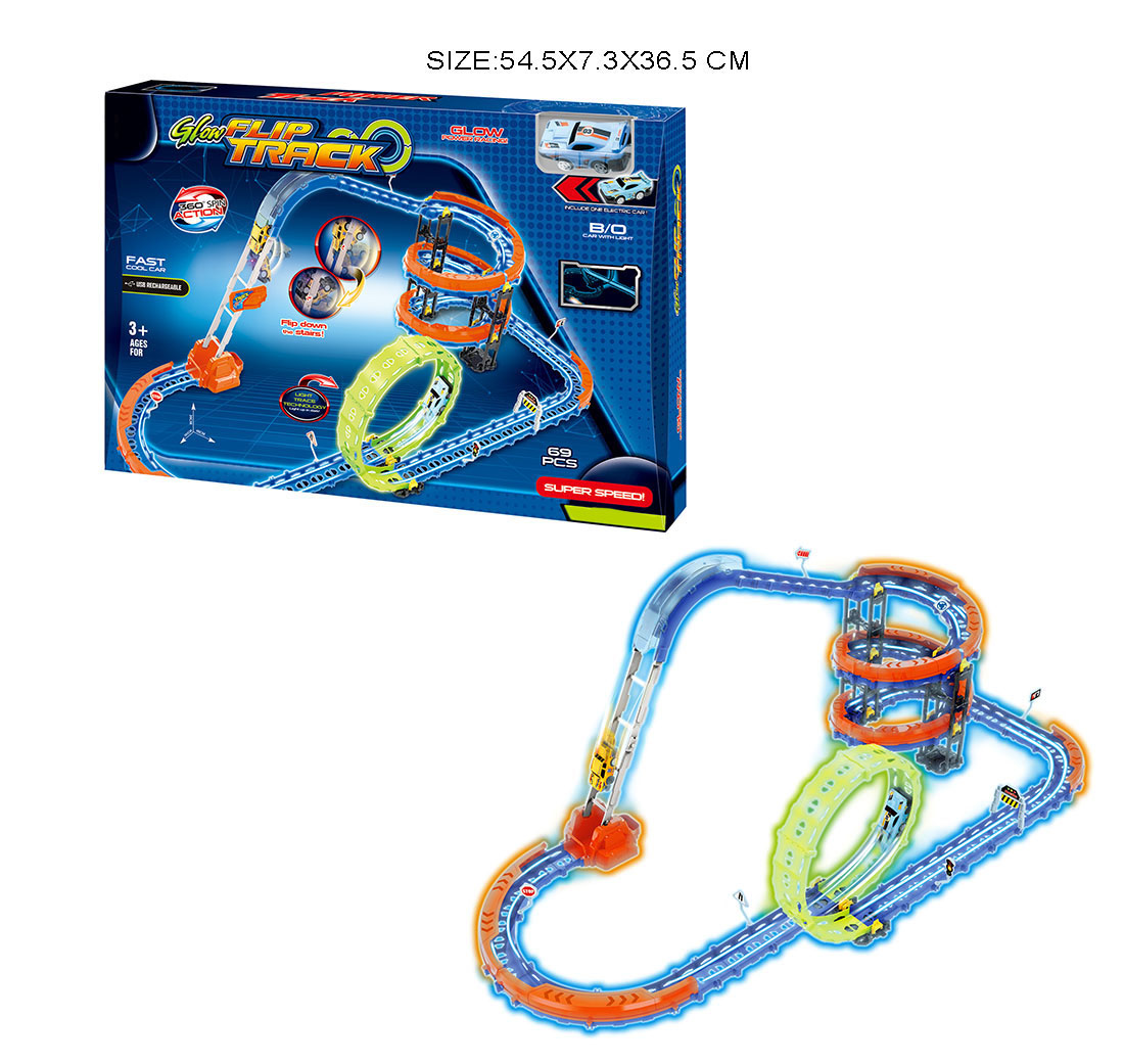 Glow Flip Track Racing Set – 69 PCS - Image 1
