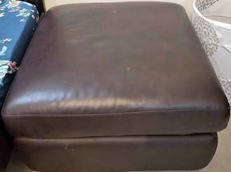 IKEA Leather Ottoman (Dark Brown) - Image 3