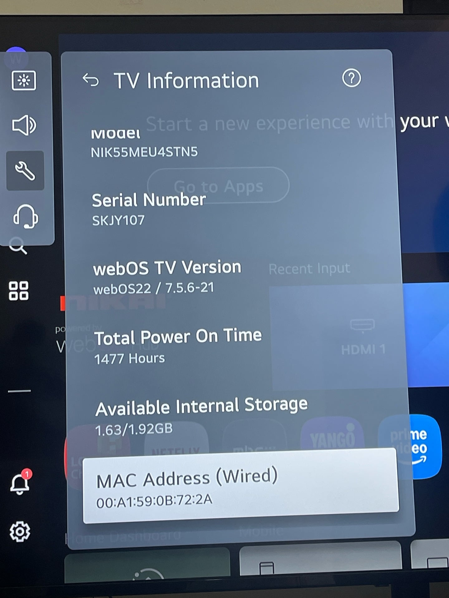 55 INCH TV WITH STAND  - Image 2