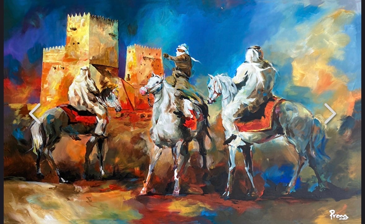 Guardians of Heritage – Arabian Horse Riders | Painting | Wall Art - Image 5