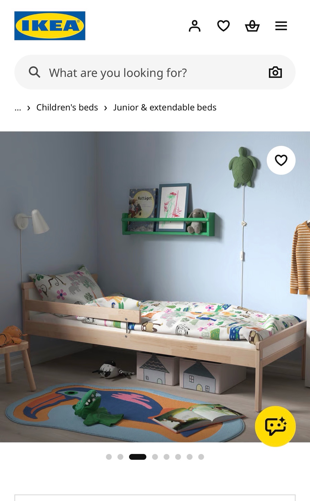 IKEA Bed frame with slatted bed base, beech, 70x160 cm with foam mattress  - Image 4