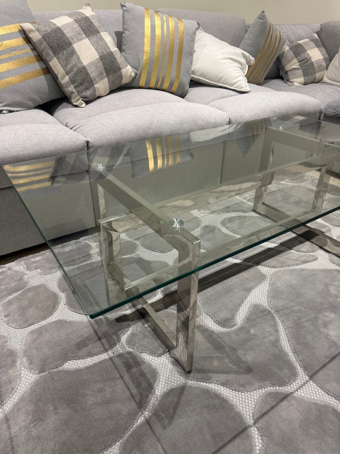 Glass coffee table & side table - Image 4