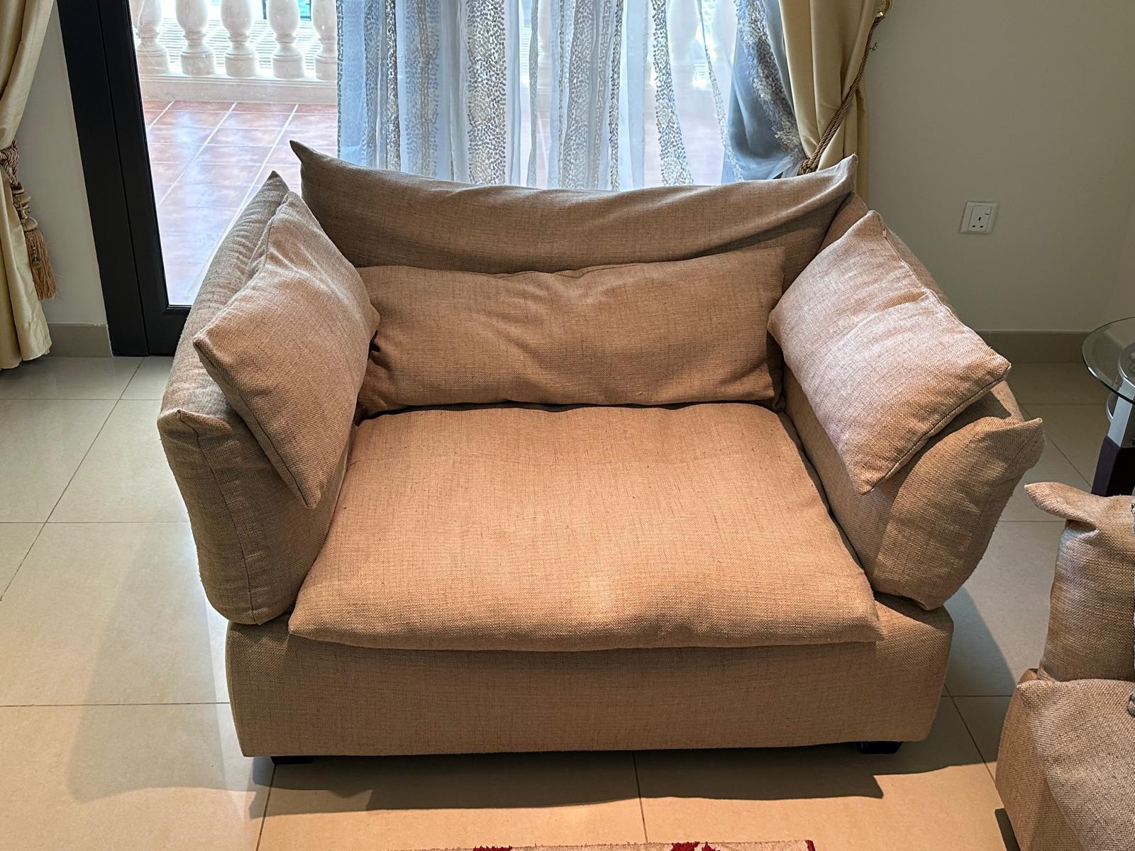 Modern L-Shaped Sofa + Armchair – Excellent Condition - Image 1