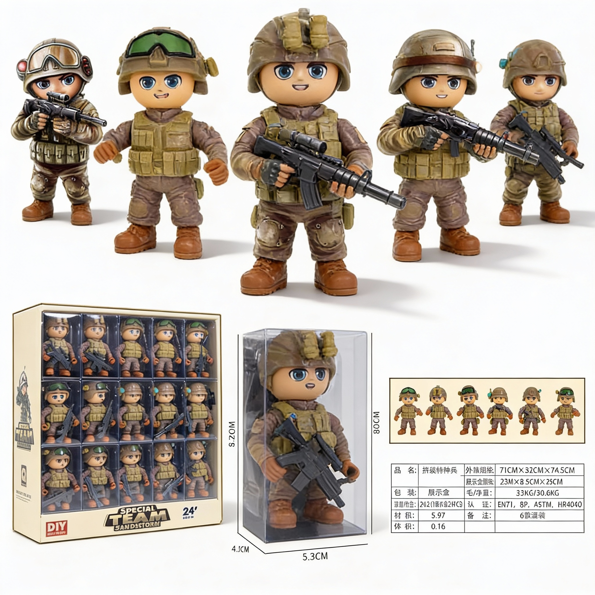 24PCS Special Team Sandstorm Military Soldier Figures - Image 4
