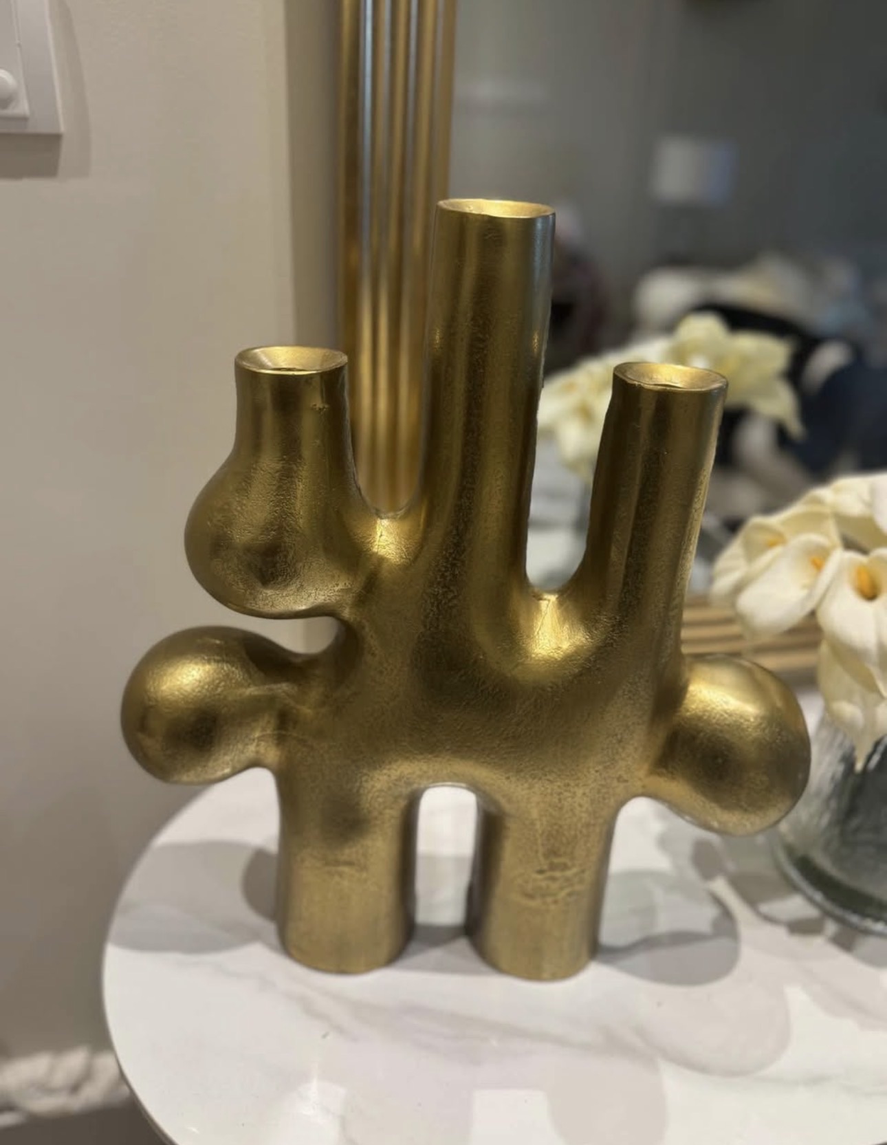 Chance Decorative gold Candle holder - Image 3