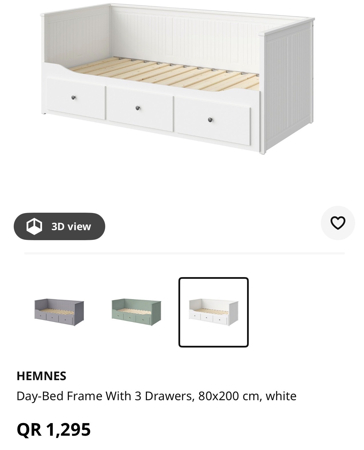 Hemnes Ikea expandable bed with 3 drawers - Image 1
