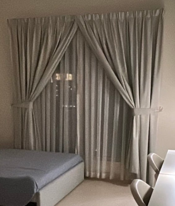 Custom Black-out Grey Curtains (2 sets) - Image 2