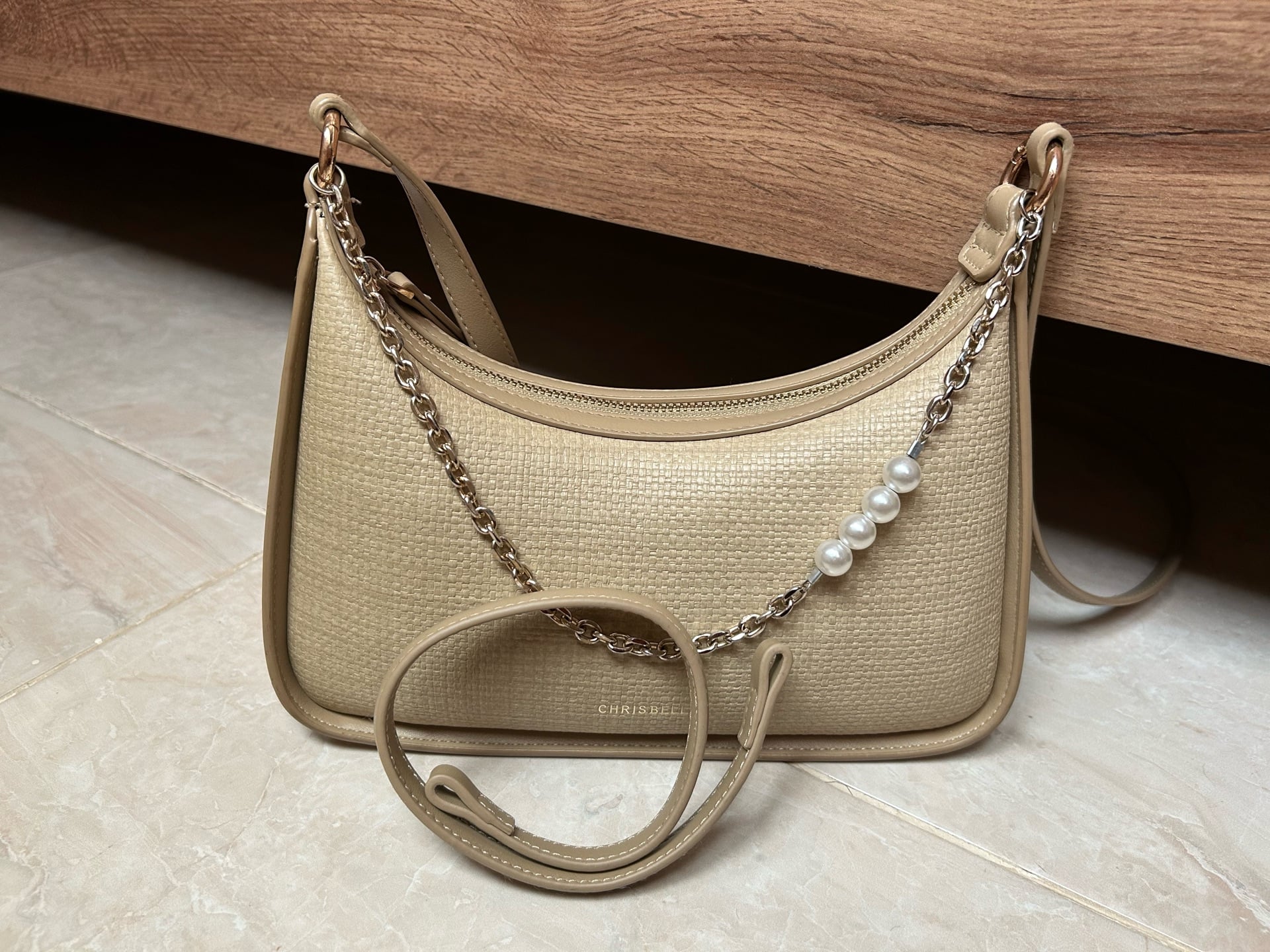 Beige Shoulder/Crossbody Bag - Image 3