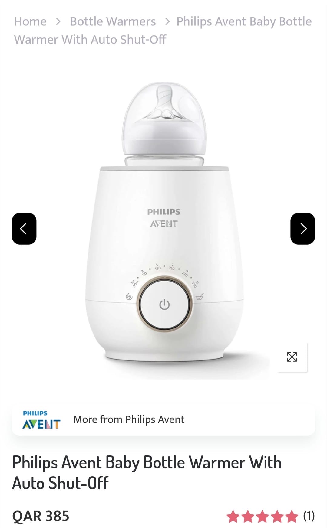 Philips Avent Baby Bottle Warmer With Auto Shut-Off - Image 2