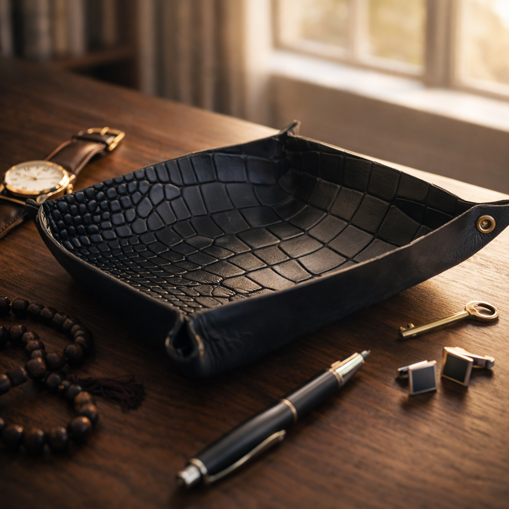 The Majlis Tray - Leather Hand Stitched - Image 3