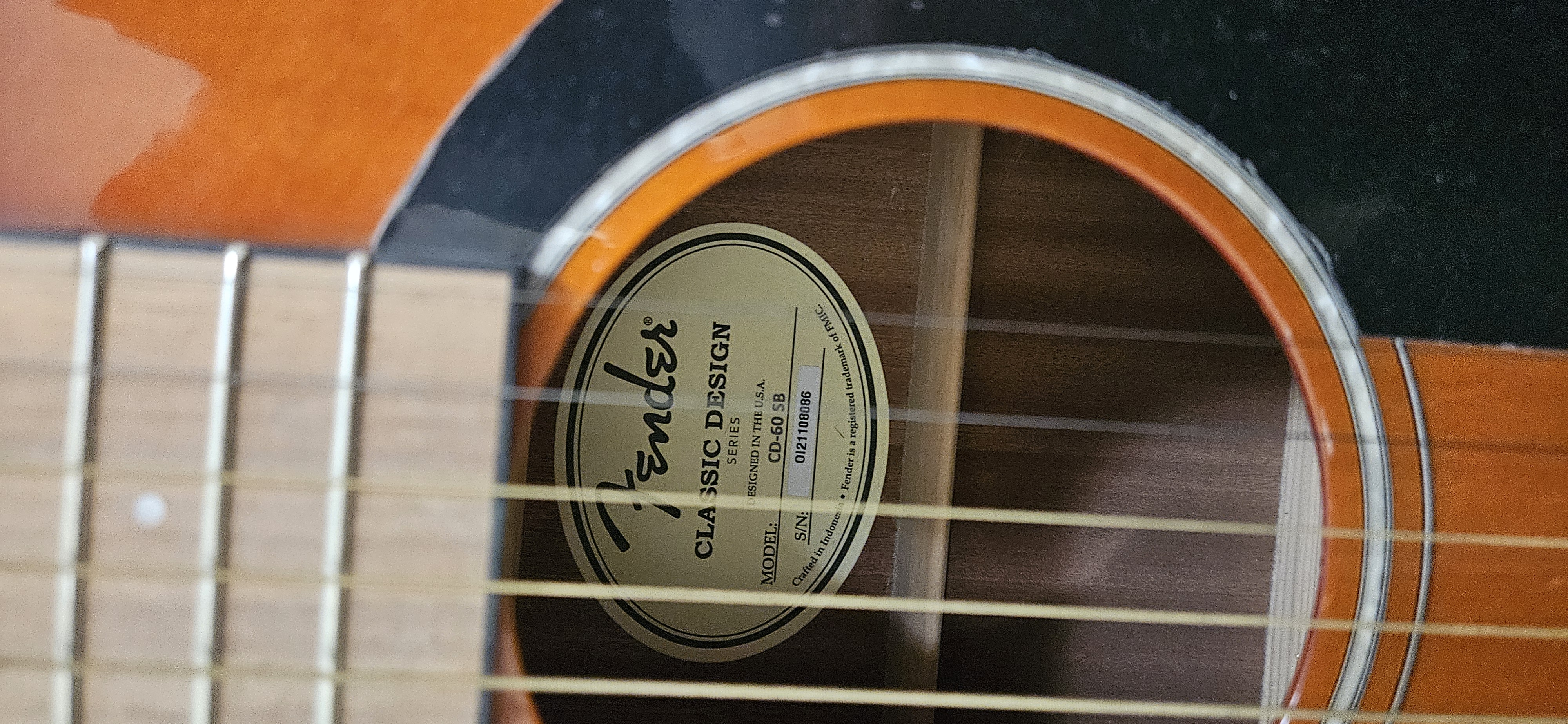 Fender CD-60 SB Acoustic Guitar – Barely Used – Excellent Condition - Image 6