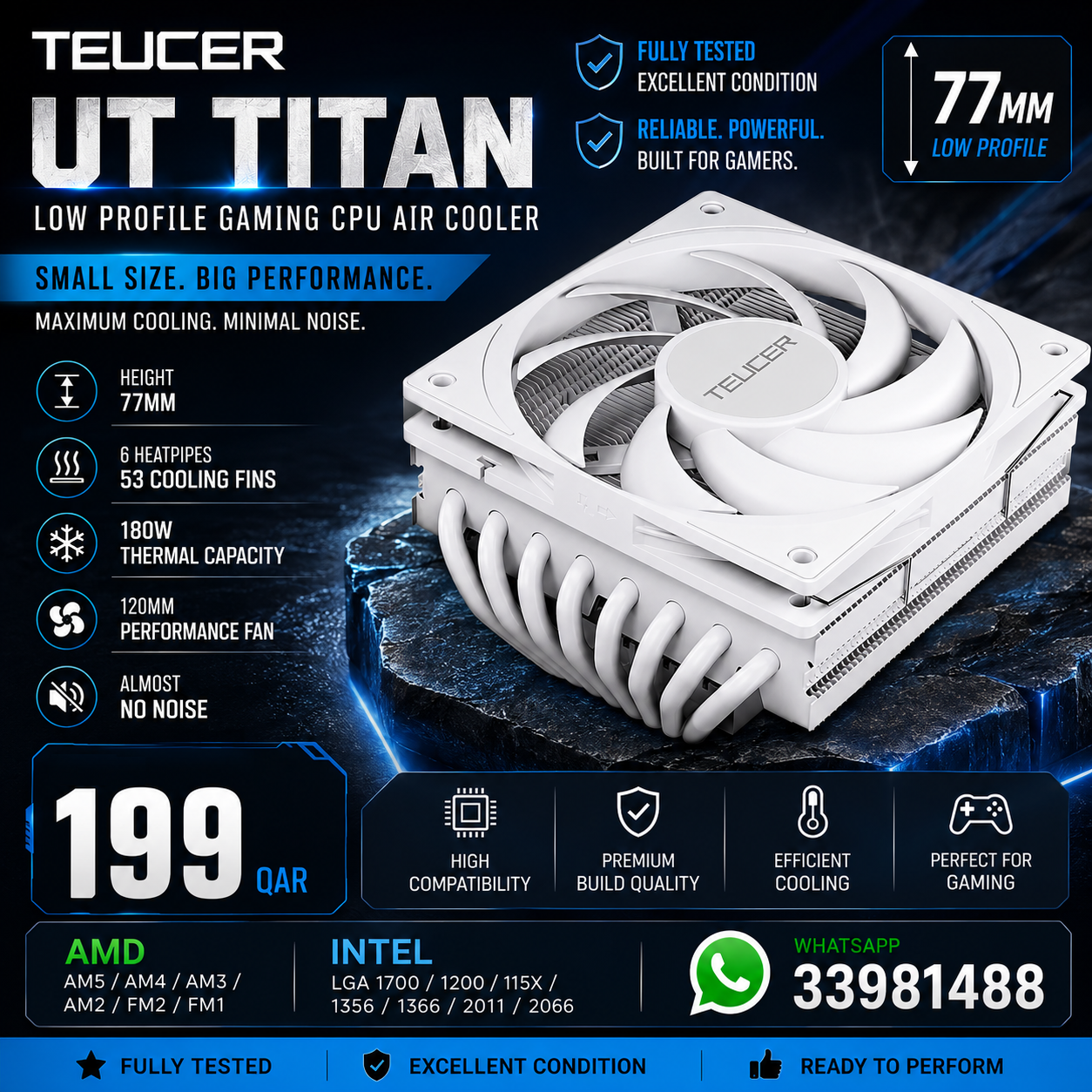 مبرد CPU للألعاب منخفض الارتفاع اقرأ الوصف - Image 1