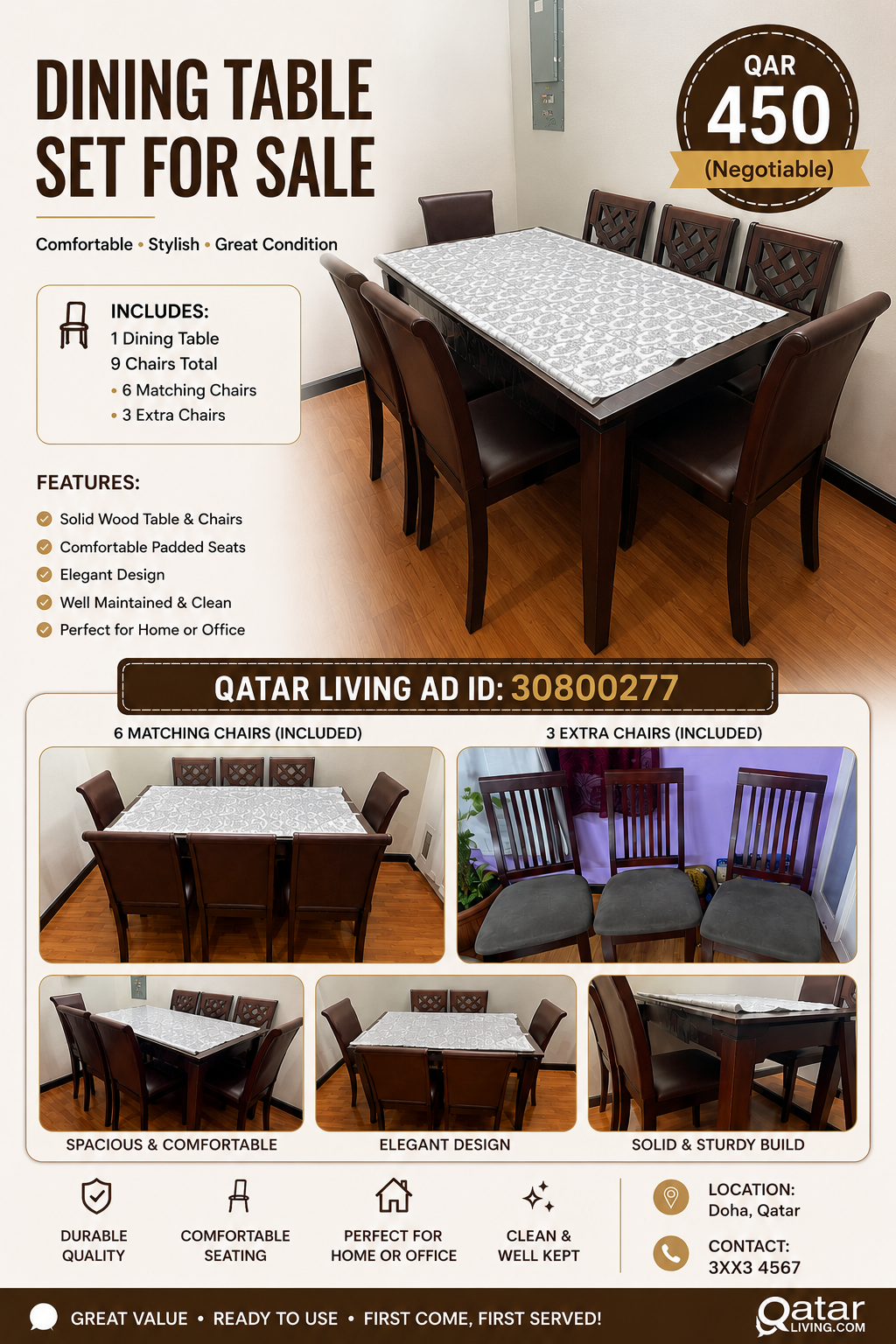 طقم طاولات طعام للبيع - Image 1