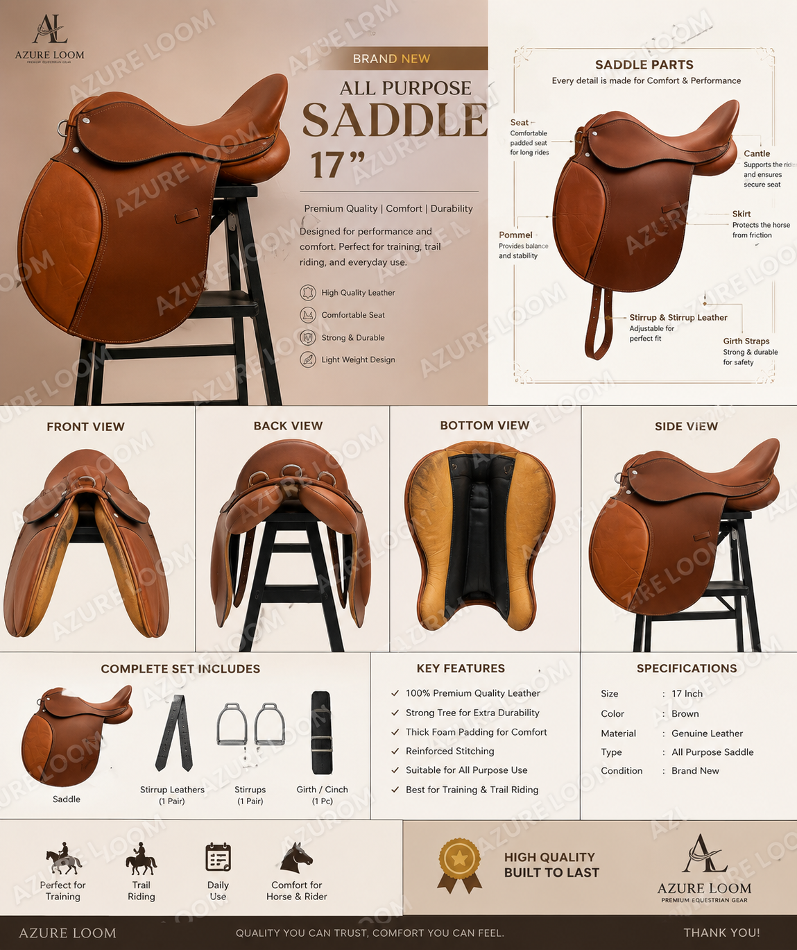 Premium Horse Saddles | American, European & Arabic Styles | Full Sets Available - Image 3
