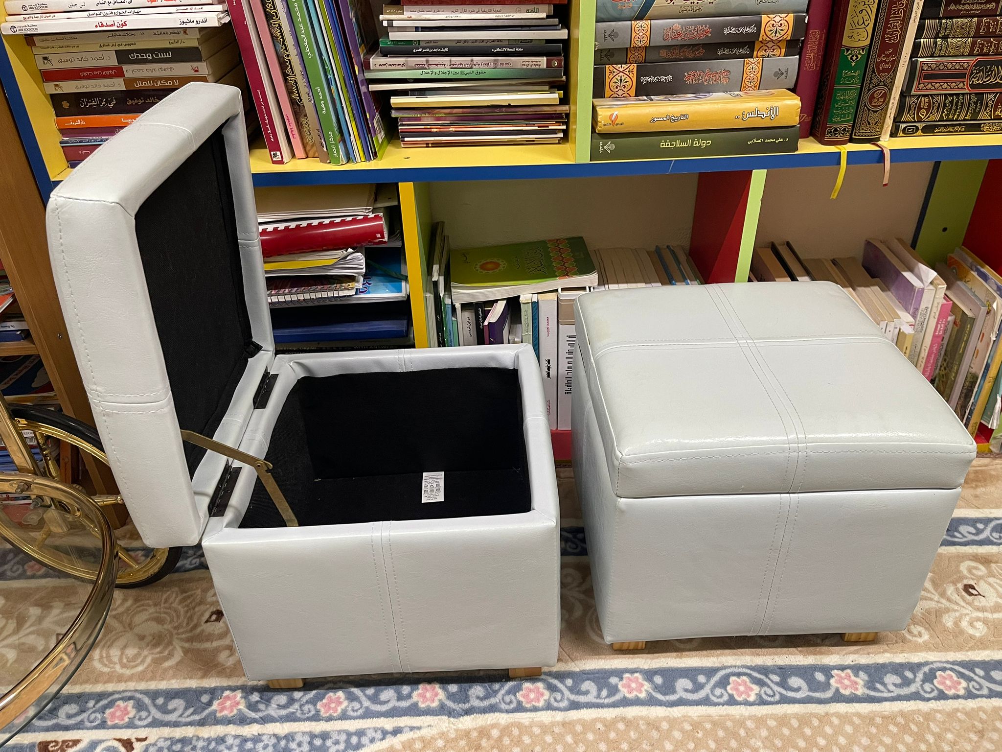Footstool Storage Ottoman / Cube Bench – Like New - Image 2