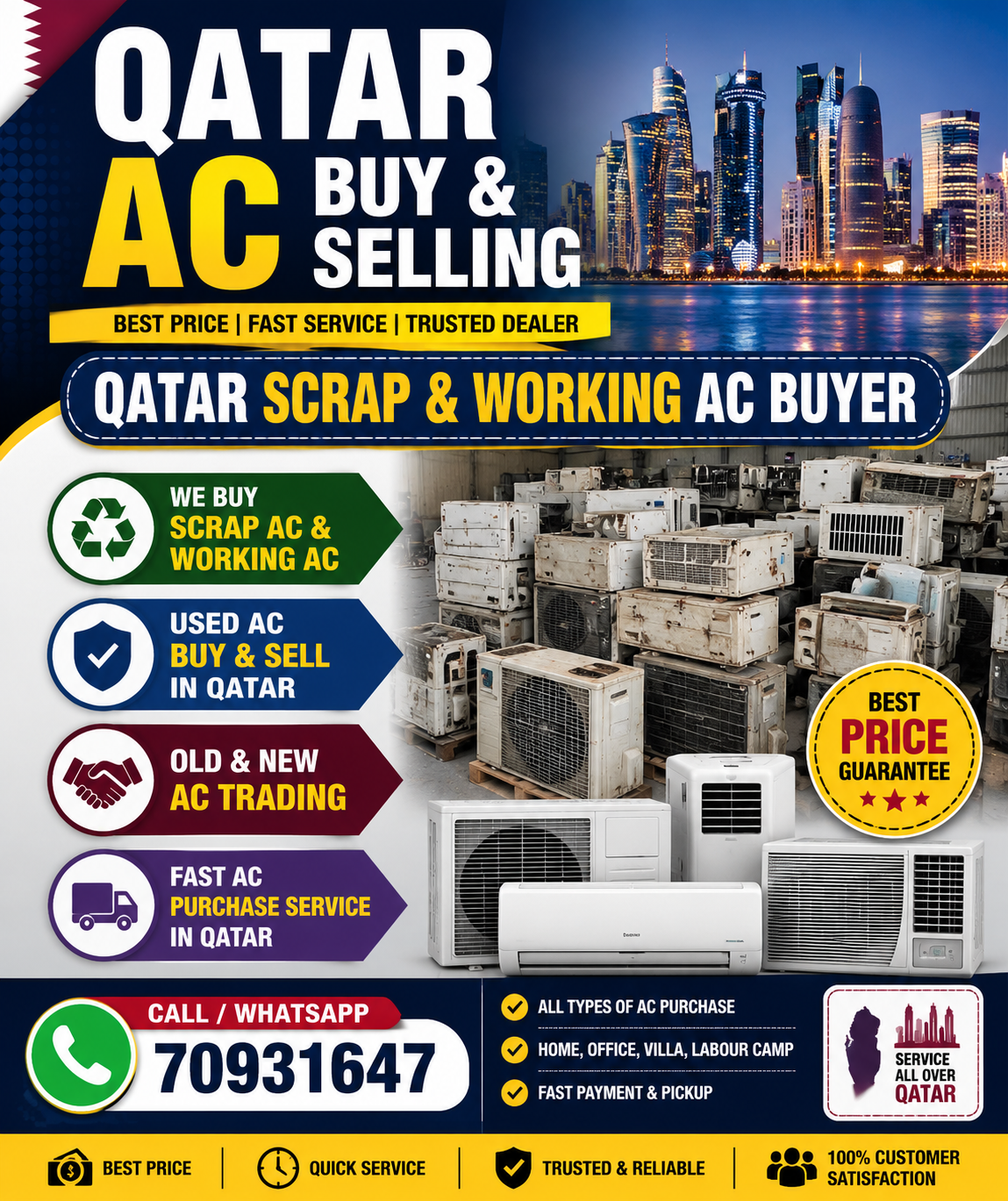 Buying used house hold items used ac damage ac Al type electronic item - Image 3