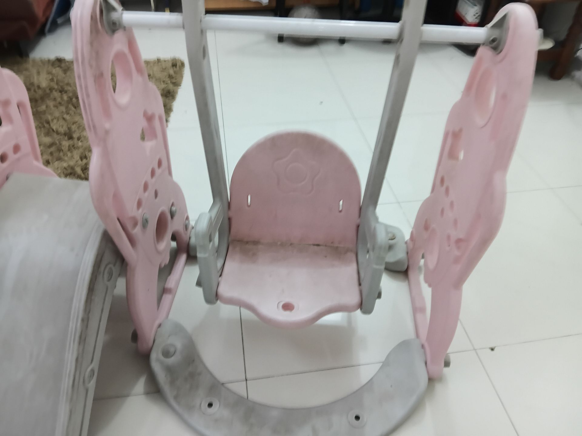 Indoor Toddler Slide & Swing Set Combo – Pink, Indoor Play Gym - Image 6