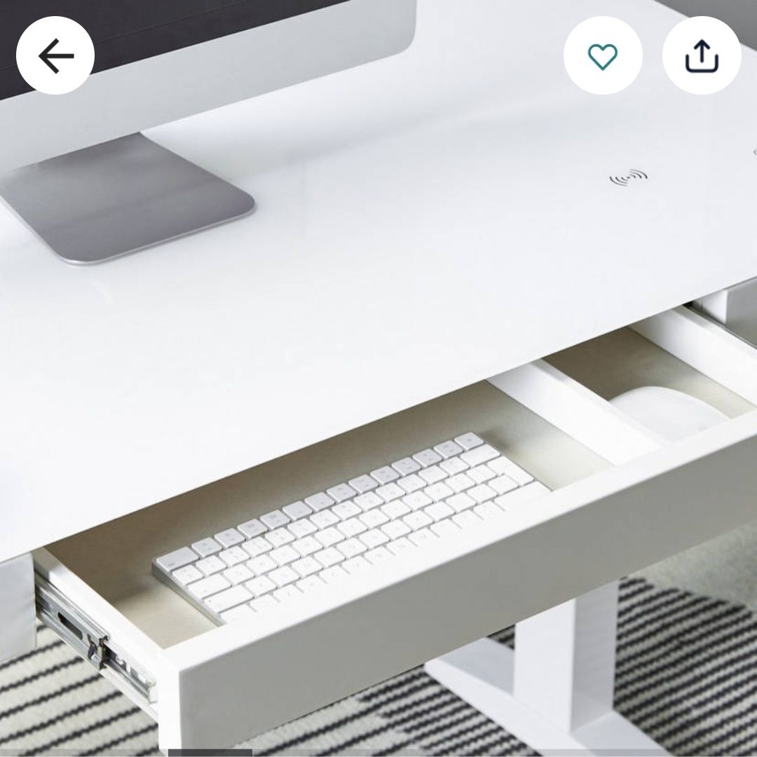 Smart Desk with Wireless Charger & Built-in Speakers – White - Image 3