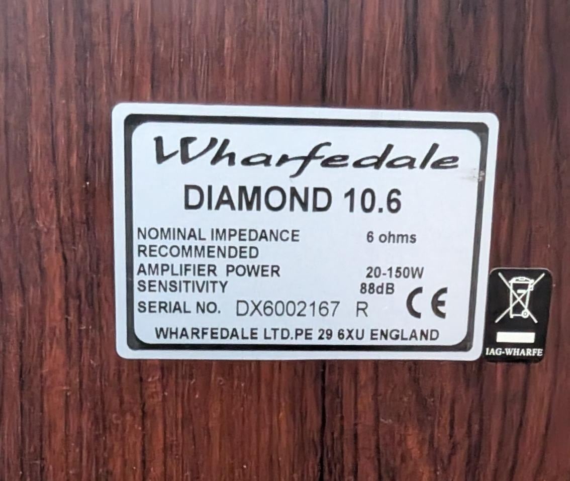 Wharfedale Diamond 10.6 Floor standing Speakers - Walnut - Image 2
