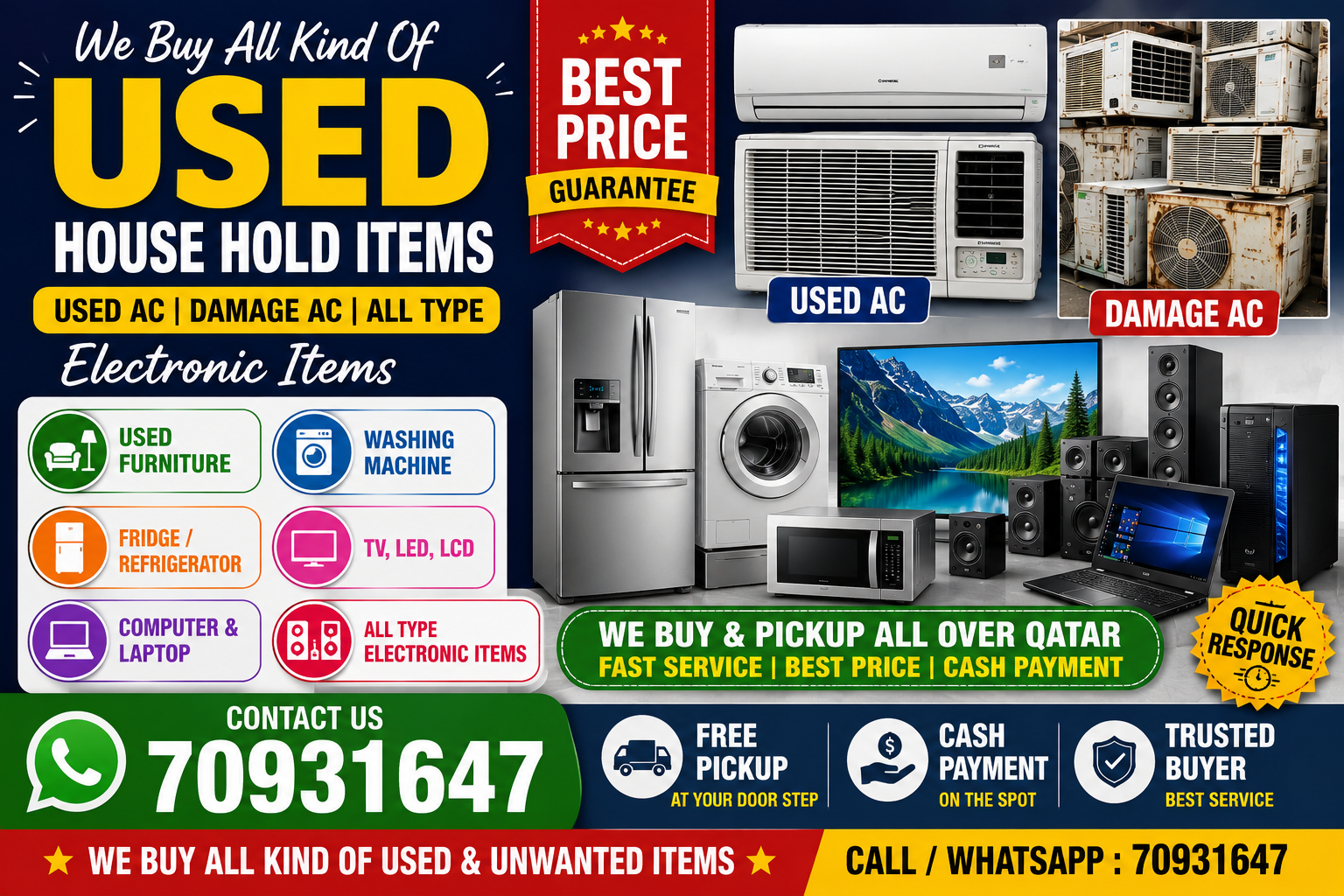 Buying used house hold items used ac damage ac Al type electronic item - Image 2