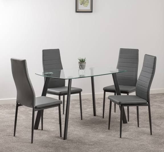 Glass Dining table with 4 chair - Image 4