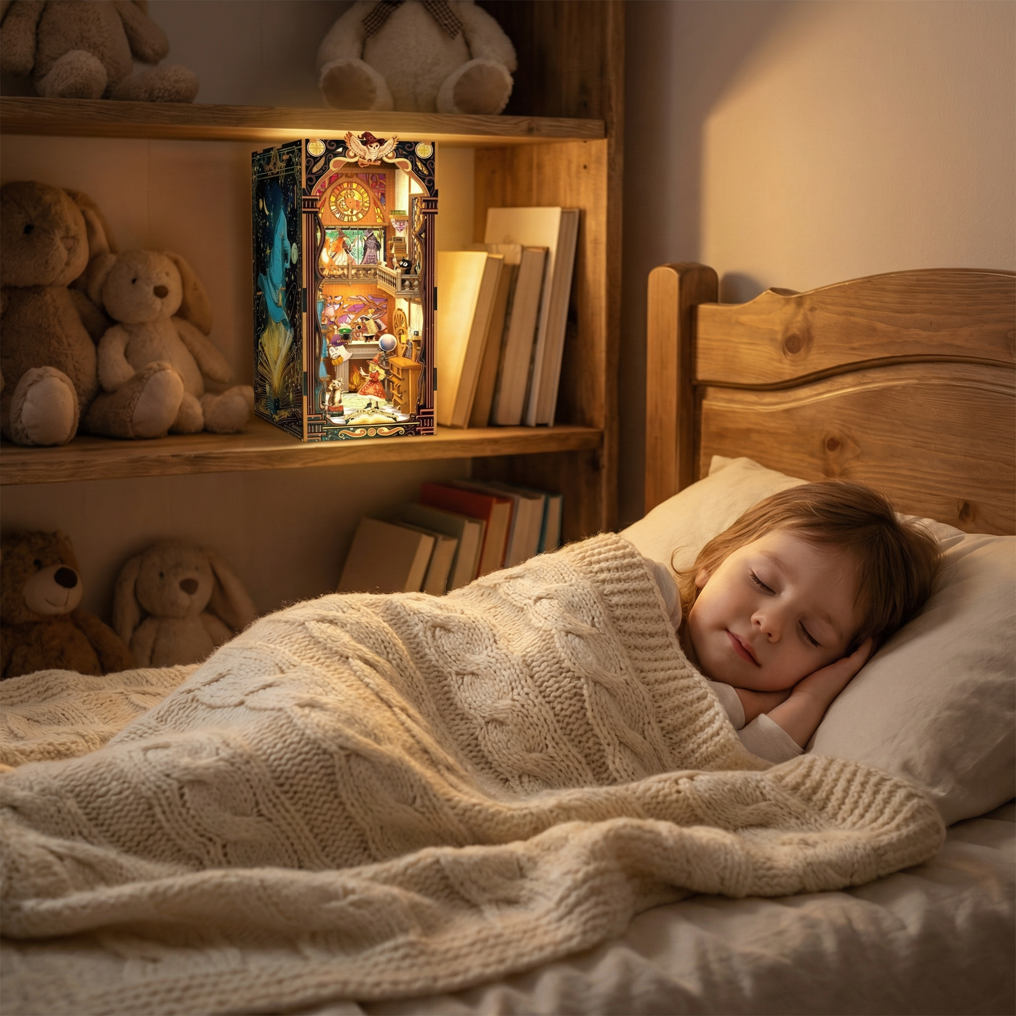 Book Nook DIY Mini Library with LED Light – Coffee & Magical - Image 4