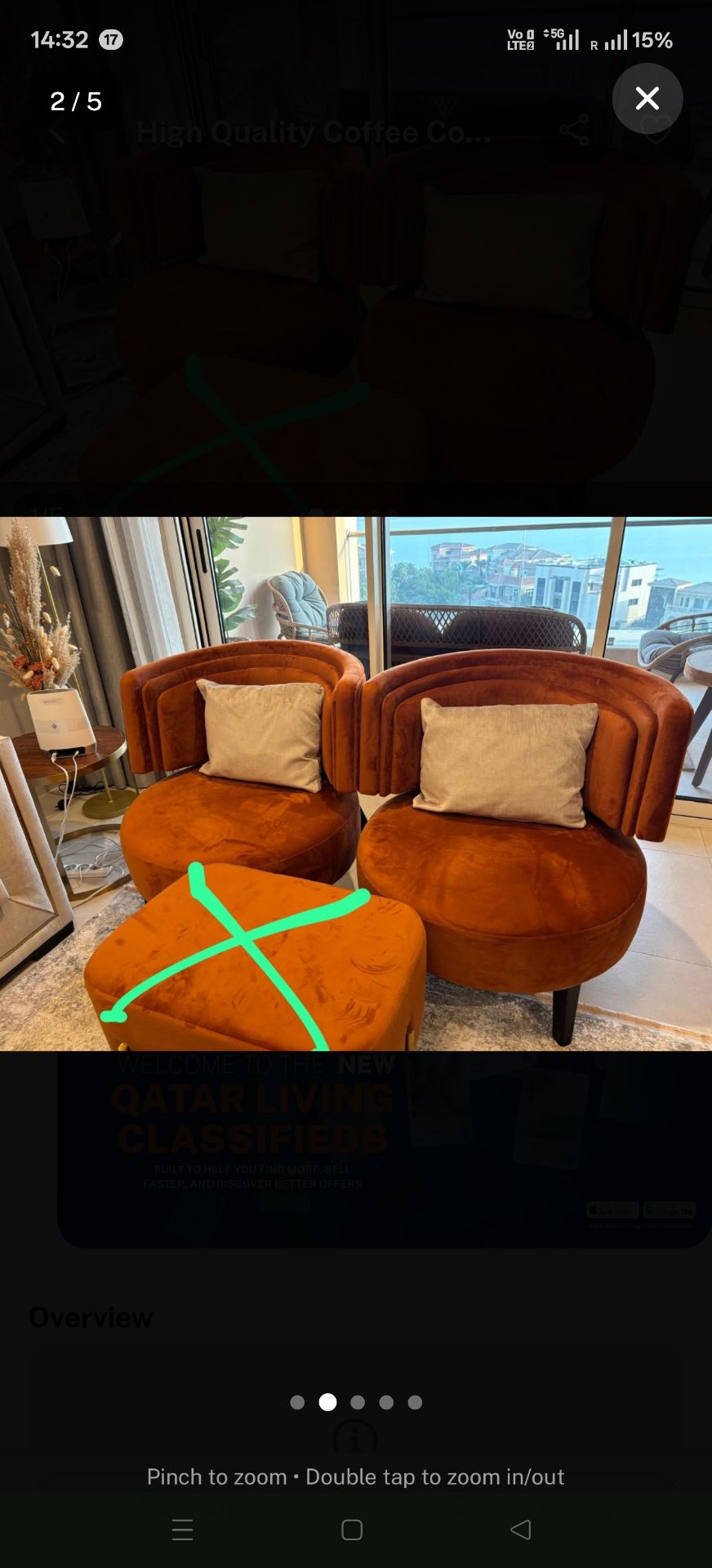 Coffee Table and Armchairs - Image 2