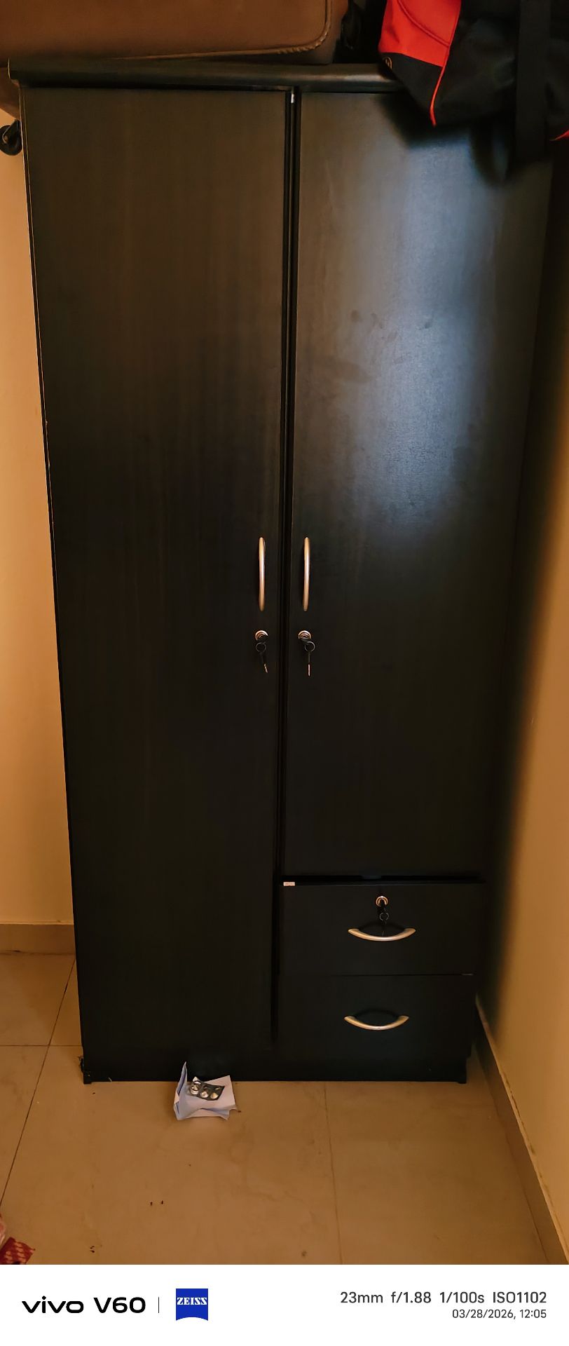 King size bed with mattress and cupboard for storage  - Image 8