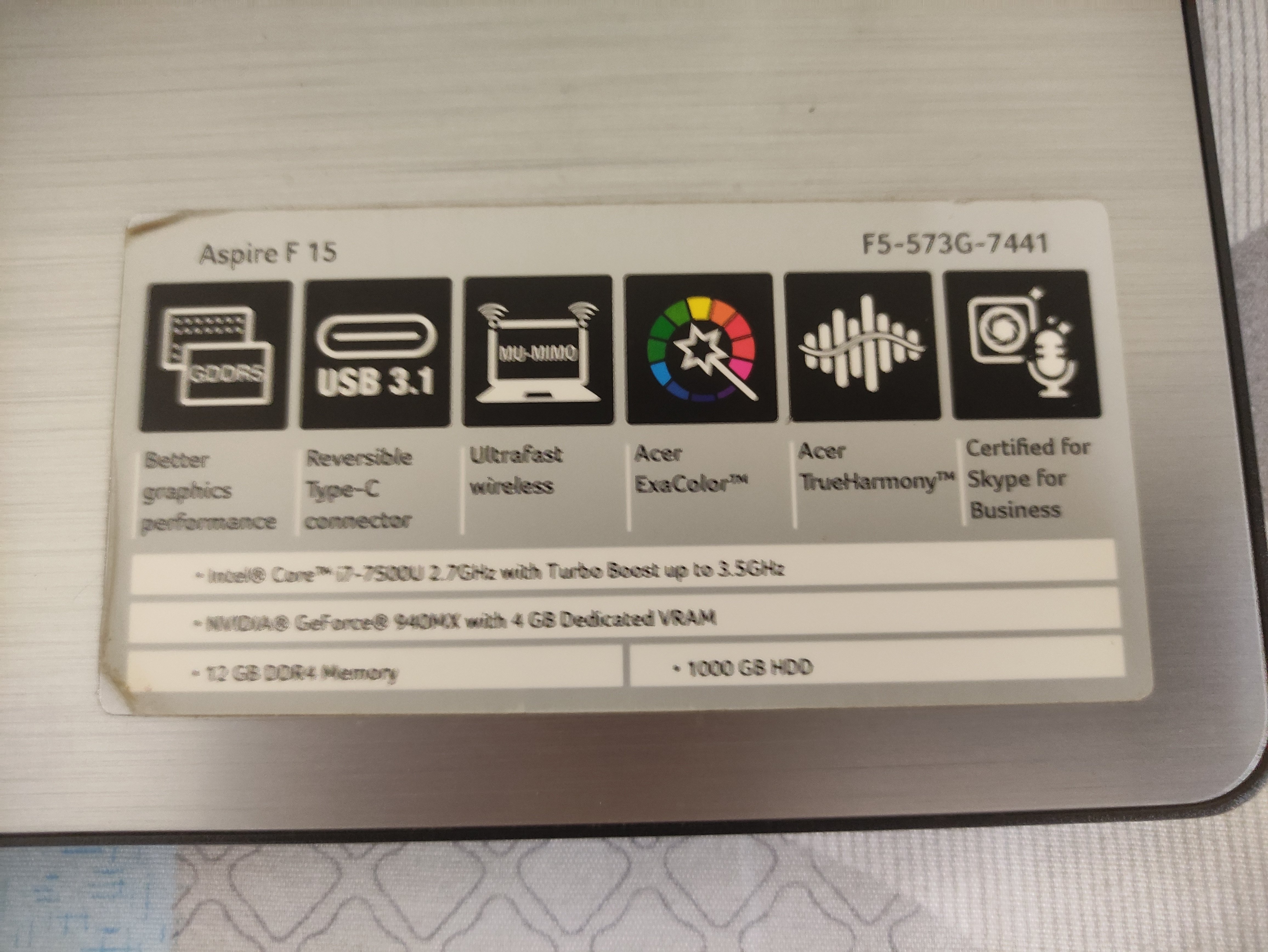 Acer aspire f15 gaming laptop for sale - Image 2