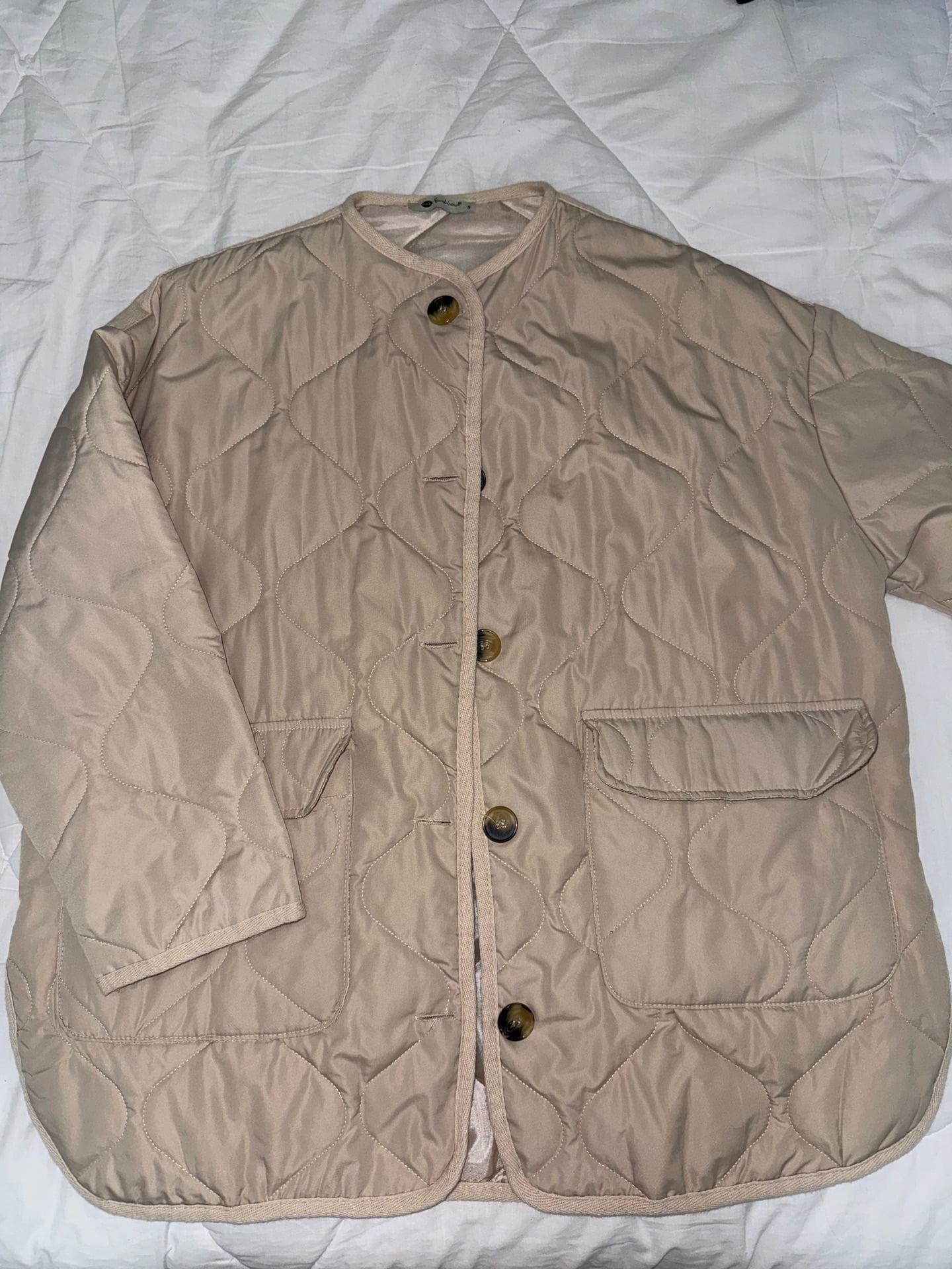 Beige Quilted Jacket (Lightweight) - Image 2