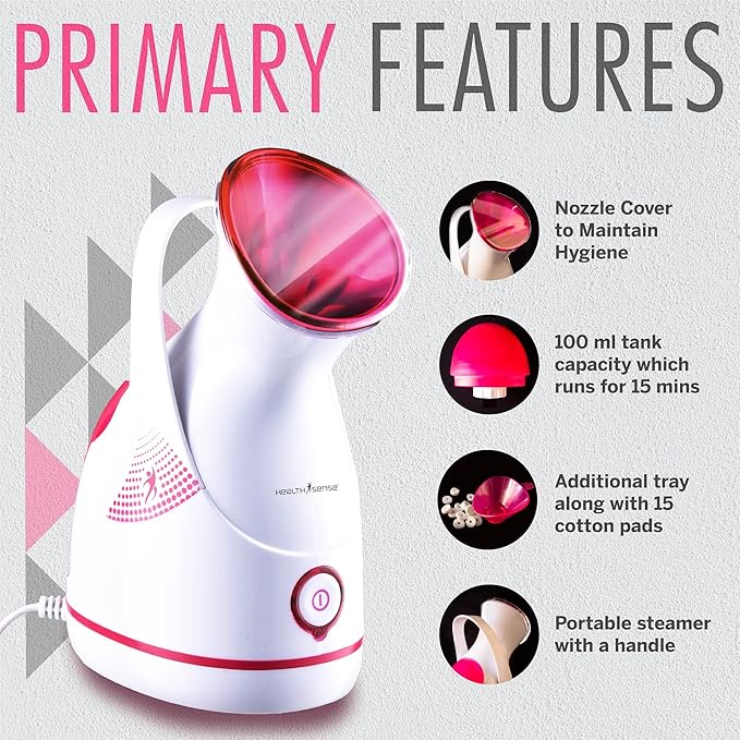 HealthSense Steamer with Nano-Ionic Technology UV Steam Sterilization - Image 2