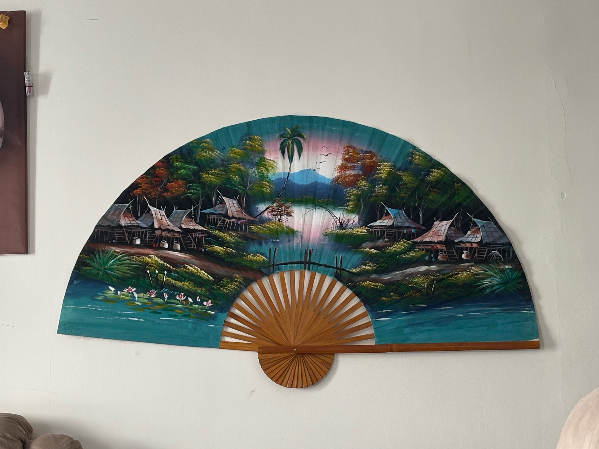 Wall decoration poster/ japanese fan shaped poster with scenery  - Image 3