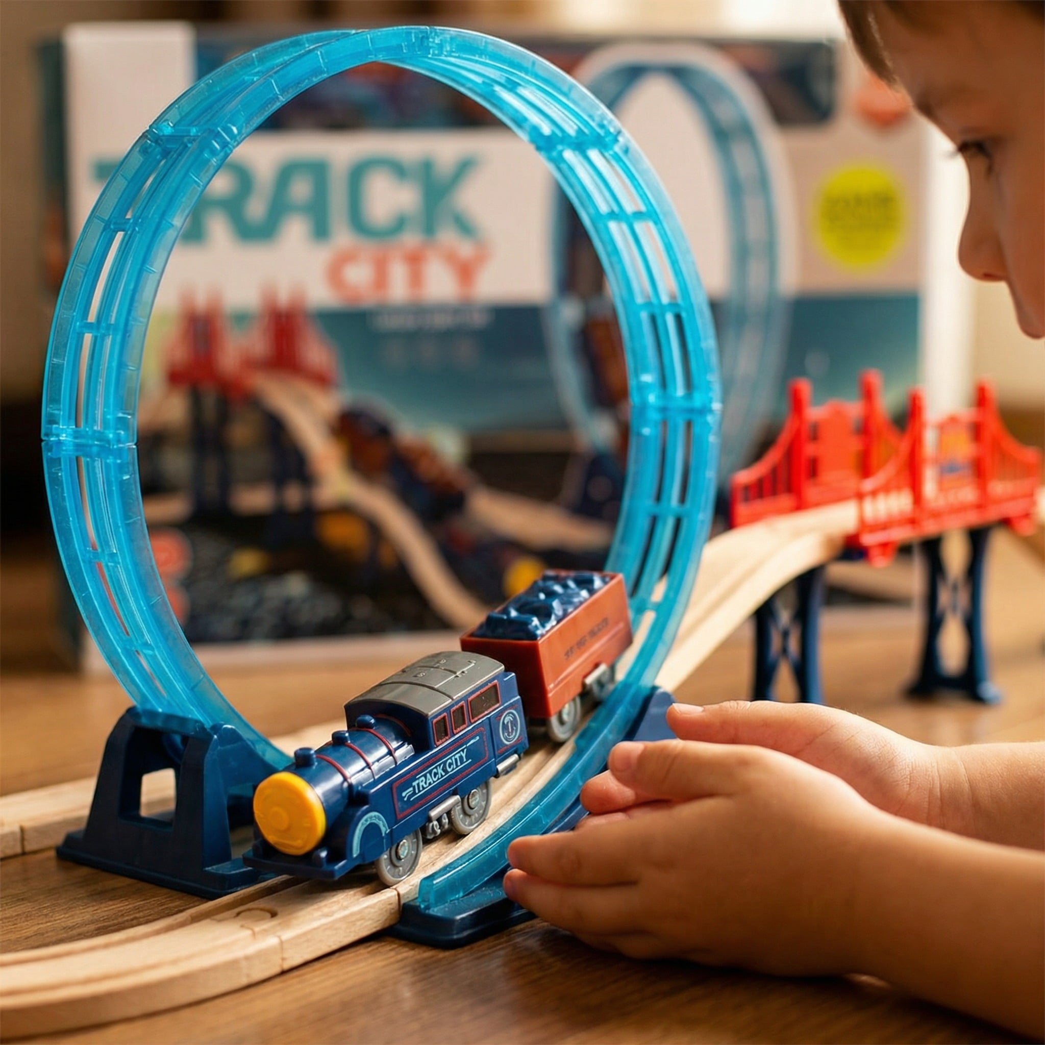 Track City Electric Train Loop Set – 54PCS - Image 2