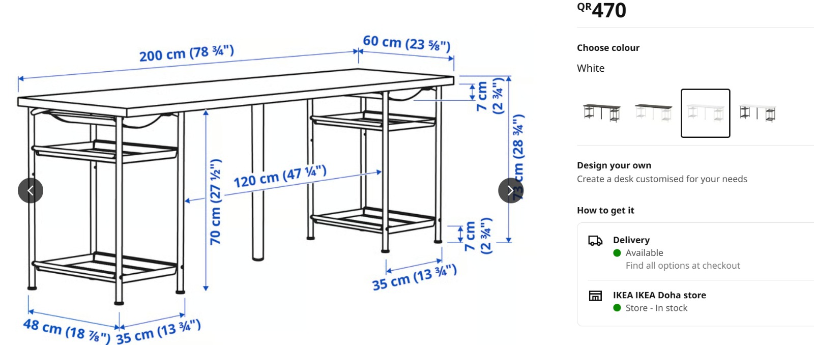 IKEA long study table with 3 chairs. Very good quality  - Image 7
