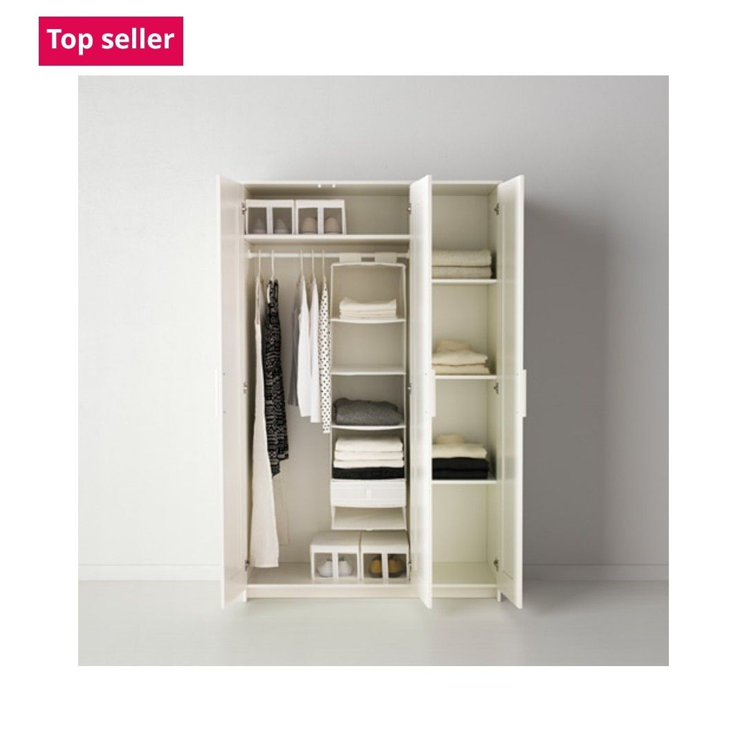 Amazing like new 3 Doors white wardrobe with mirror  - Image 7