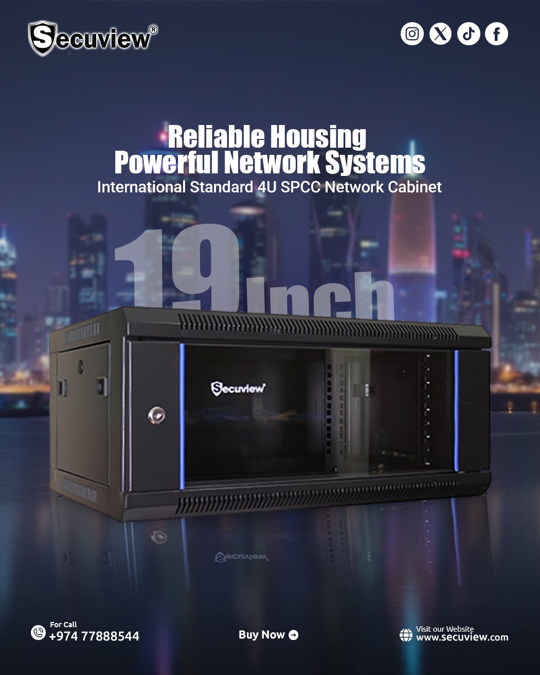 19 Inch International Standard 4U SPCC Network Cabinet - Image 1