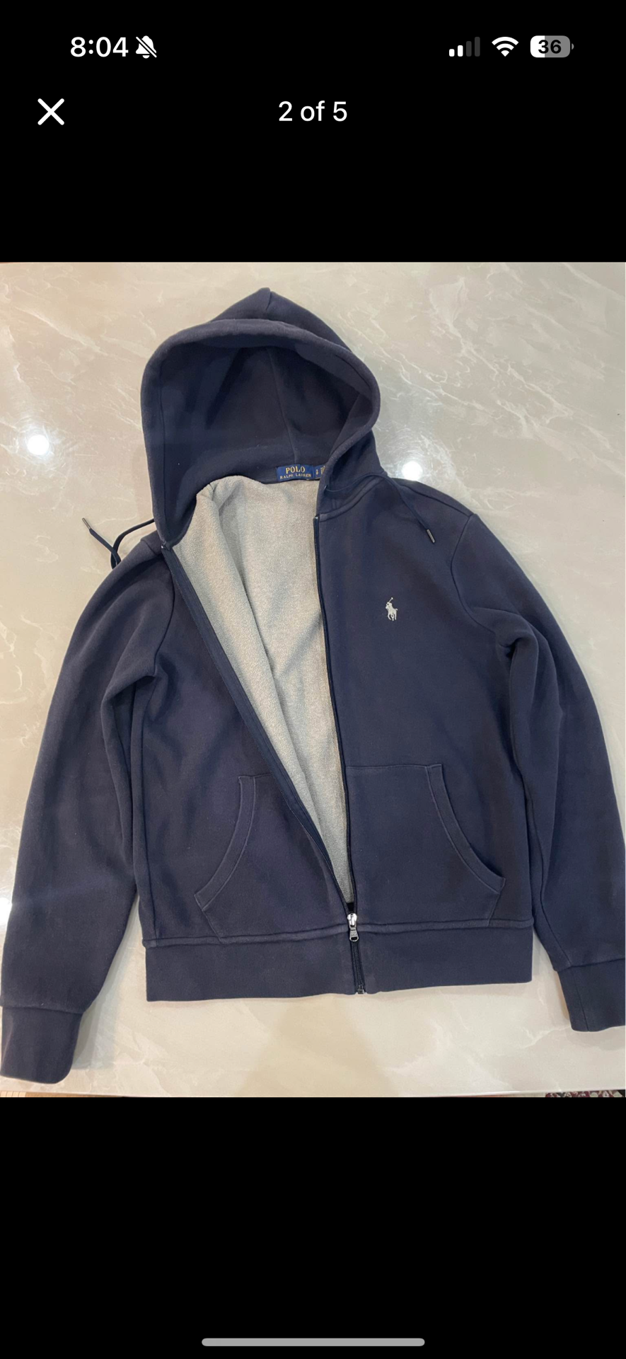 Ralph Lauren double knit full zip up hoodie - Image 1