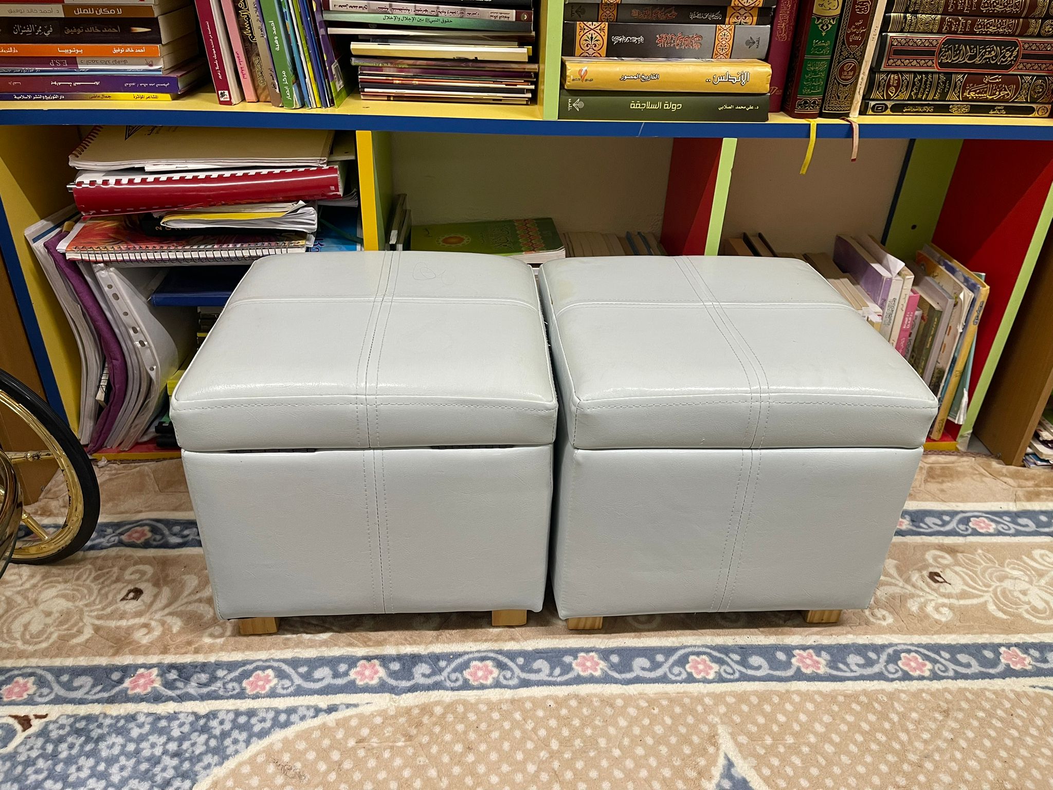 Footstool Storage Ottoman / Cube Bench – Like New - Image 1