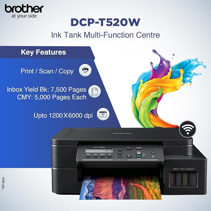 DCP-T520W Ink Tank Wifi Printer - Image 1