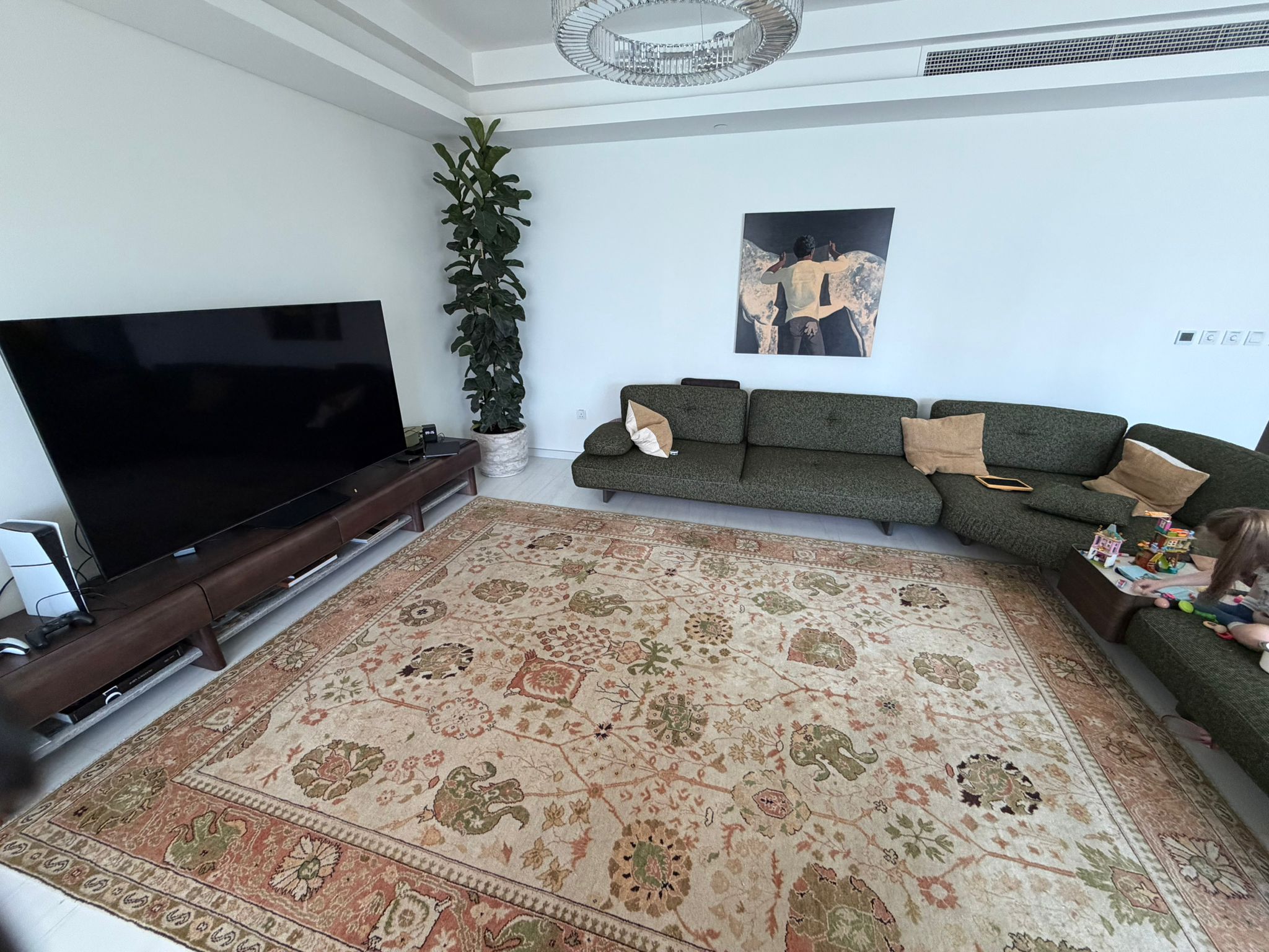 New Hand-Knotted Wool Oushak rug - Image 5