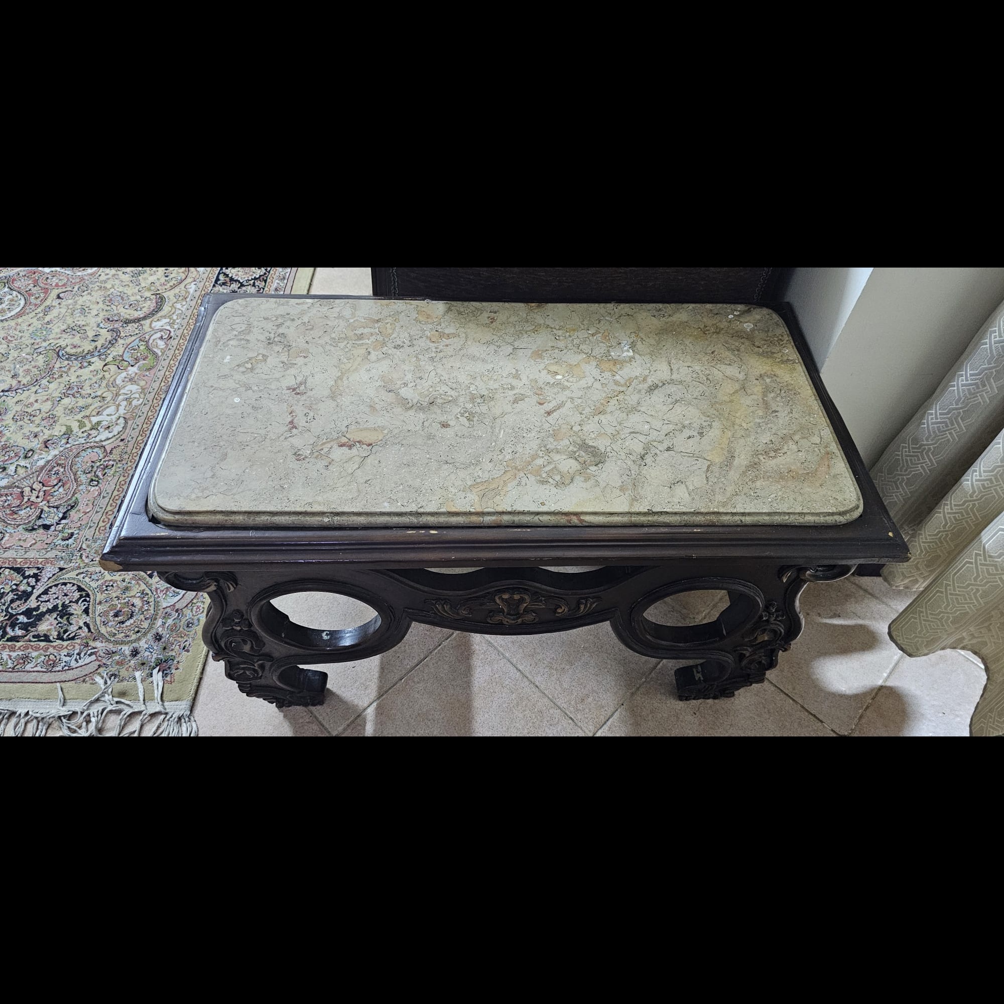 Wooden sofa set with centre table. - Image 4